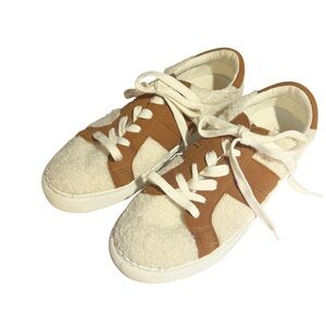 J. Crew Sherpa Road Trip Casual Sneakers Size 9 Preppy Comfy Neutral Everyday